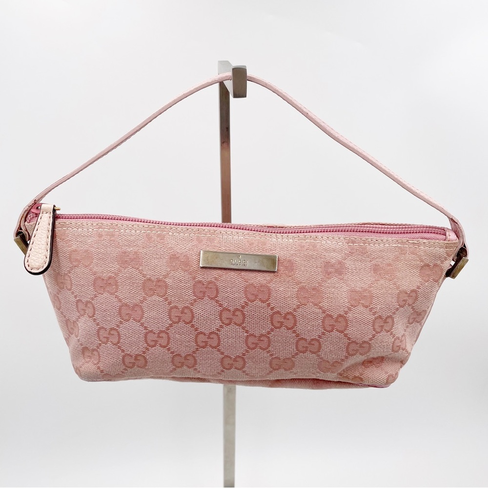 Gucci Boat Pochette Pink Monogram Small Purse vintage